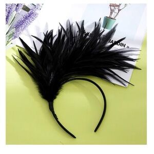 Chic Black Feather Hairband